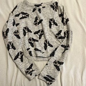 Forever 21 Boston terrier short sweater shirt SIZE SMALL